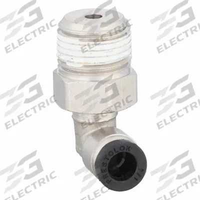 PARKER Push-Fit Elbow Fitting: 1/4 in OD x 3/8 in Pipe Size, Push-to-Connect x MNPTF - Nickel-Plated Brass Tube Fittings