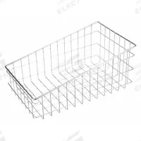 MARLIN STEEL WIRE PRODUCTS Storage Basket: Stainless Steel, Raw, Silver, 16 in Overall Wd (MPN 137-12)