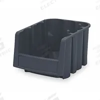 AKRO-MILS Stacking and Nesting Tote: 6 5/8 in x 8 7/8 in x 5 in, Black, 6 lb Load Capacity, Solid (MPN 30796BLACK). Key specifications — Brand: AKRO-MILS; % Recycled Content: 0%.