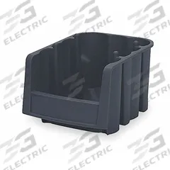 AKRO-MILS Stacking and Nesting Tote: 6 5/8 in x 8 7/8 in x 5 in, Black, 6 lb Load Capacity, Solid (MPN 30796BLACK). Key specifications — Brand: AKRO-MILS; % Recycled Content: 0%.