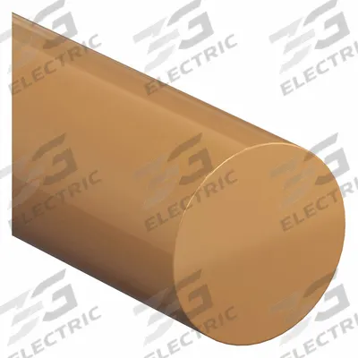 PAI Rod: 1/2 in Dia, 12 in Lg, Opaque, Brown/Yellow, 20,000 psi Tensile Strength - Electrically Insulating PAI Rods & Discs