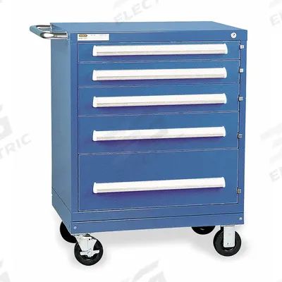 VIDMAR Modular Drawer Cabinet: 30 in x 27 3/4 in x 38 in, 5 Drawers, Pull, Adj Dividers - Vidmar Mobile Modular Drawer Cabinets