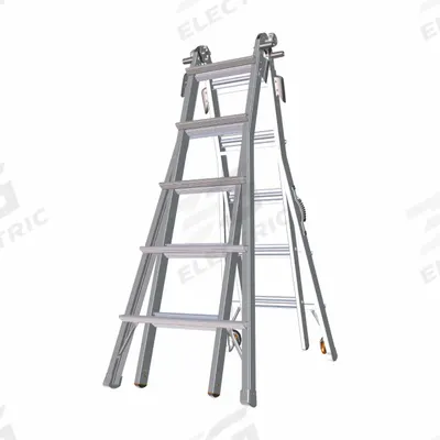 LITTLE GIANT Combination Ladder: 6 Configurations, Aluminum, 300 lb Load Capacity - Aircraft Support Multifunction Ladders