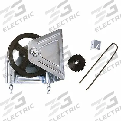 AMERICAN GARAGE DOOR SUPPLY Chain Hoist: Manual, Wall Mount, Non-Handed, 4 to 1 - Manual Chain Hoist Garage Door Openers