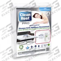 CLEANREST Mattress/Box Spring Protector: Twin, 72 in Overall Lg, 38 in Overall Wd, White, Waterproof (MPN 845168005838). Key specifications — Brand: CLEANREST; Cover Material: Polyester; Mattress Pad Material: Polyester Blend; Fabric Weight/Thread Count: 3.39 oz; Compatible Bed Height: 7 in.