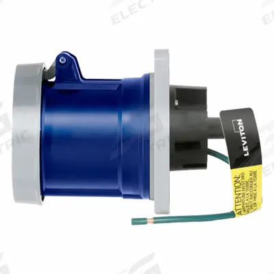LEVITON Pin and Sleeve Receptacle: Blue, 250V AC, Single Phase, 60 A, 2 Pole, 3 Wire - Washdown-Rated Receptacles
