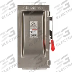 SIEMENS Safety Switch: Non-Fusible, 30 A, Single Phase, 600V AC, 304 Stainless Steel, Indoor/Outdoor (MPN HNF261S). Key specifications — attr867131: SIEMENS.