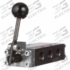ARO Manual Air Control Valve: E, Four-Way / Two-Position, Black, 26 scfm Flow Rate - Max, 5 Ports (MPN E112LM). Key specifications — attr1092903: Black; attr1086905: Manual Return; attr1086907: E; attr1086914: Normally Open; attr1086871: E112LM.