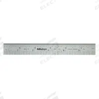 MITUTOYO Rigid Rule: 182-103, 6 in, 0.05 in Thick, 1/100 in/1/64 in, Chrome, Black, Rigid, Vinyl, 5R. Key specifications