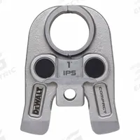 DEWALT Press Rings: 1 in Pipe, Black Iron/Carbon Steel, Compact Tool Types (MPN DCE212100). Key specifications — attr518773: Jaw; attr537224: 1; attr518762: Black Iron; attr518771: Steel; attr518761: IPS Press; attr518760: DEWALT.