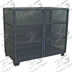 JAMCO Storage Cabinet: 60 in x 36 in x 54 in, 3 Fixed Shelves, Swing Handle & Padlock Hasp, Legs (MPN MC460BL). Key specifications — Brand: JAMCO; Body Panel Type: Ventilated; Base Type: Legs; Cabinet Color: Black; Frame Assembled: Assembled.