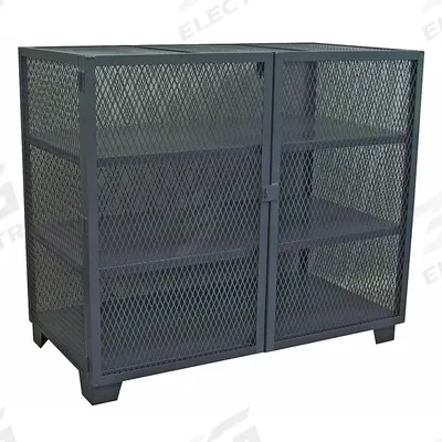 JAMCO Storage Cabinet: 60 in x 36 in x 54 in, 3 Fixed Shelves, Swing Handle & Padlock Hasp - Industrial Ventilated Shelf Cabinets