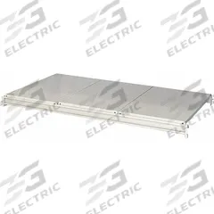 HALLOWELL Bulk Rack Shelf: 96 in x 48 in x 3 1/8 in, 14 ga Beams, Steel, 3,000 lb Load Capacity (MPN HBRL9648S-PL). Key specifications — Decking Material: Steel; Frame Finish: Powder Coated; Frame Material: Steel; Color: Light Gray; Includes: Cross Bars; Brand: HALLOWELL.