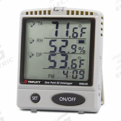 TRIPLETT Temperature Datalogger: 0%to 99.9% Relative Humidity Measured, 14°C to 158°F - Temperature & Humidity Data Loggers