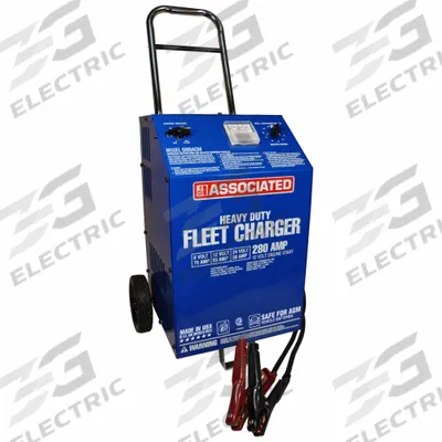 ASSOCIATED EQUIP Battery Charger: Boosting/Charging, Auto, For AGM/EFB/Lead Acid, Timer - Wheeled Battery Chargers