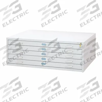 SAFCO PRODUCTS Flat File Cabinet: White, 5 Drawers, 16 1/2 in Overall Ht - Flat File Cabinets