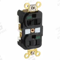 HUBBELL Receptacle: Duplex, 5-15, Black, 125V AC, 15 A, 2 Pole / 3 Wire (MPN HBL5262BKWR)