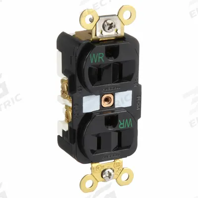 HUBBELL Receptacle: Duplex, 5-15, Black, 125V AC, 15 A, 2 Pole / 3 Wire (MPN HBL5262BKWR) - General Purpose Receptacles