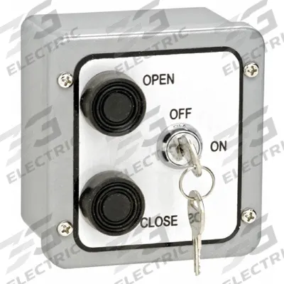 AMERICAN GARAGE DOOR Control Station: Open-Close, Momentary Contacts, Outdoor - Push Button Garage Door Control Stations