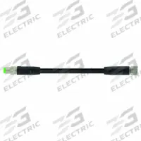 Cordset: M8 Male Straight X M8 Female Straight, 3 Pins, Black, PVC, 5 m Cable Lg, 24 AWG Wire Size (MPN 7000-88001-6100500). Key specifications — Cable Jacket Color: Black; End 1 Mounting Orientation: Straight; End 1 Gender: Male; End 1 Connection Type: M8; Cable Jacket Material: PVC; Brand: MURRELEKTRONIK; IP Rating: IP68; End 2 Connection Type: M8.