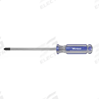 WESTWARD General Purpose Pozidriv Screwdriver: #2 Tip Size, 6 in Shank Lg - Pozidriv Screwdrivers