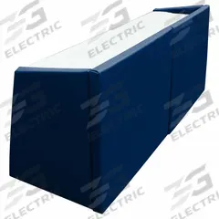 SPALDING Scorer's Table: 29 in Overall Ht, 18 in Overall Dp, Scorer's Table, 72 in Overall Lg, Navy (MPN 411-227). Key specifications — Padding Color: Navy; Brand: SPALDING; Padding Material: Vinyl; Tabletop Color: White; Tabletop Material: Steel; Scoring Product Type: Scorer's Table.