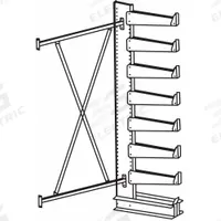 JARKE Cantilever Rack: Add-On, Medium-Duty, 74 3/4 in x 21 1/4 in x 84 in, Straight Arm (MPN QT501S72A). Key specifications — Arm Style: Straight; Brand: JARKE.
