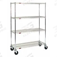 APPROVED VENDOR Wire Shelving Unit: 60 in x 24 in x 79 in, Dry, Split Sleeve, 4 Shelves, Silver (MPN CC2460C-74SRP). Key specifications — attr15738: Silver; attr14157: Chrome; attr14150: Dry; attr5304: 4; attr14155: (2) Rigid; attr14158: Steel; attr14156: Polyurethane; attr36827: APPROVED VENDOR.