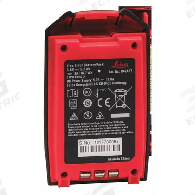 LEICA LINO Battery: Red, Battery, 2 7/8 in Overall Ht, 1 1/2 in Overall Wd - Batteries & Battery Accessories