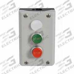 EATON Control Station: (2) Flush Push Buttons/Extended Push Button, 1 Pilot Lights, 1NO/1NC (MPN M22-C3-M2V). Key specifications — attr1022946: Stop; attr1022956: Green; attr211290: EATON; attr1089900: (3) Push Buttons.