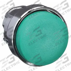SCHNEIDER Extended Push Button: Green, 22 mm Mounting Size, Metallic, Momentary (MPN ZB4BL3). Key specifications — Brand: SCHNEIDER; Action: Momentary; Series: XB4; Push Button Material Type: Metallic.