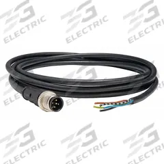 Cordset: M12 Male Straight X Bare Wire, 5 Pins, Black, PUR, 2 m Cable Lg, 3 A Max Current (A) (MPN XZCP1564L2). Key specifications — Cable Jacket Color: Black; End 1 Gender: Male; End 1 Mounting Orientation: Straight; End 2 Connection Type: Bare Wire; IP Rating: IP67; Brand: TELEMECANIQUE SENSORS; Wire Size: 18 AWG; Cable Jacket Material: PUR.