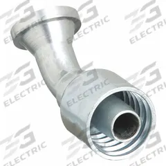 PARKER Hydraulic Flange Fitting: 3/4 in Hydraulic Hose I.D., 3/4 in Hydraulic Flange Size, Steel (MPN 11743-12-12). Key specifications — attr95970: 45° Elbow; attr95968: Steel; attr98911: PARKER.
