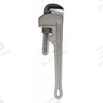 WESTWARD Pipe Wrench: Aluminum, 2 in Jaw Capacity, Serrated, 12 in Overall Lg - Straight Pipe Wrenches