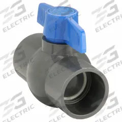 APPROVED VENDOR Manual Two-Way Ball Valve: 1 1/2 in, PVC, Straight, Socket x Socket, One-Piece, Tee (MPN 107-637-NPG). Key specifications — Brand: APPROVED VENDOR; Handle: Tee.