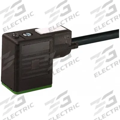 MURRELEKTRONIK Cordset: MSUD BI Female Right Angle x Bare Wire, 2 m Cable Lg, PUR, Black - DIN Form Industrial B Solenoid Connector Single-Ended Cordsets
