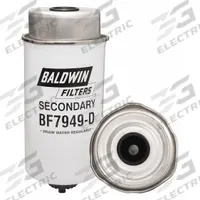 BALDWIN FILTERS Fuel Filter: Cartridge, 7 11/16 in Overall Lg, 3 1/2 in Outside Dia, Cellulose (MPN BF7949-D). Key specifications — attr1137520: BF7949-D; attr1137521: FS19976; attr434022: BALDWIN FILTERS; attr427730: Cellulose; attr427731: Attached Grommet; attr1017112: Trucks; attr1017113: John Deere.