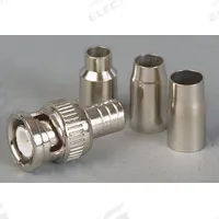 DOLPHIN COMPONENTS CORP Coaxial Connector: Male, Connector, Silver, Crimp-On, 4 GHz Max Freq, 10 PK (MPN DC-2510). Key specifications — attr930438: Connector; attr930422: DOLPHIN COMPONENTS CORP; attr930423: Silver; attr930429: Nickel-Plated; attr930430: Male.