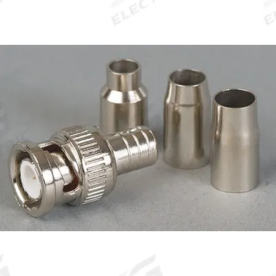 DOLPHIN COMPONENTS CORP Coaxial Connector: Male, Connector, Silver, Crimp-On, 4 GHz Max Freq - BNC Coaxial Connectors