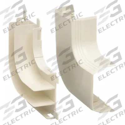 PANDUIT Right Angle: T-45, 2 1/2 in Wd, 1 1/4 in Ht, Plastic - 90 Degree Elbows for Nonmetallic Single-Channel Raceways