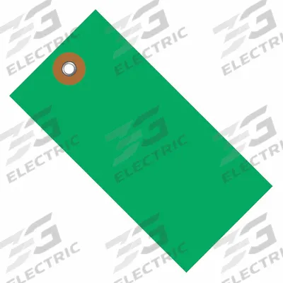 TYVEK Shipping Tag: #1, 5 1/4 in Tag Ht, 2 5/8 in Tag Wd, Green, Tyvek, Plain Tag - Colored Tyvek Shipping Tags