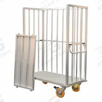 NEW AGE INDUSTRIAL Utility Cart: 750 lb, Flush Lip, 57 in L x 27 in W x 72 in H Overall Dim. (MPN 54083). Key specifications — Shelf Adjustability: Removable; Brand: NEW AGE INDUSTRIAL; Color: Silver; Caster/Wheel Configuration: (2) Swivel with Brake.