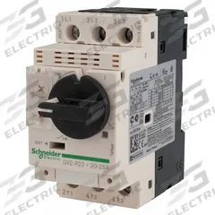 SCHNEIDER Manual Motor Starter: Non-Reversing, 3 Poles, 0.63 A, Thermal Protection, Selector Switch (MPN GV2P04). Key specifications — Maximum Voltage Rating: 600V AC; Brand: SCHNEIDER; Thermal Units Required: None (Starter Includes Integrated Thermal Units); Frame Size (Width): 45mm.