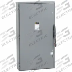 SQUARE D Safety Switch: Fusible, 400 A, Three Phase, 240V AC, Galvanized Steel, Indoor/Outdoor (MPN H325R). Key specifications — Brand: SQUARE D.