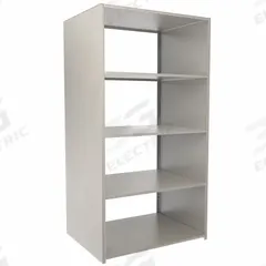 TENNSCO Boltless Shelving: Starter, Medium-Duty, 48 in x 36 in, 90 in Overall Ht, 5 Shelves, Steel (MPN LS-5-4836-7). Key specifications — Finish: Powder Coated; Maximum Post Load Capacity: 3,500 lb with Beams Evenly Spaced at 24 in; Decking Material: Steel; Color: Sand; Beam Profile: Low Profile; Brand: TENNSCO; Side Panel: Closed (Starter); Open (Add-On).