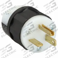 LEVITON Straight Blade Plug: Hospital Grade, 5-20P, 125V AC, 20 A, 2 Pole, 3 Blade, Black/White (MPN 8315-C)