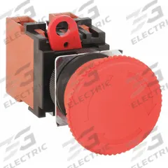 OMRON Emergency Stop Push Button: Non-Illuminated, Mushroom Head Profile, Non-Metallic, 22 mm, 2NC (MPN A22E-M-02). Key specifications — Brand: OMRON; Action: Maintained; Series: A22E; Push Button Material Type: Non-Metallic.