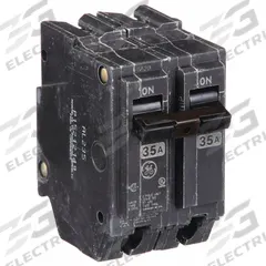 GE Miniature Circuit Breaker: THQL, 35 A, 120/240V AC, Single Phase, 10kA at 120/240V AC, Std (MPN THQL2135). Key specifications — Amps: 35 A; AC Voltage Rating: 120/240V AC; Phase: Single; Max. AIR Rating: 10kA at 120/240V AC; For Use With: Power Mark Gold Load Centers and AQ Lighting Panels.