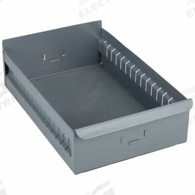 APPROVED VENDOR Drawer Bin: 17 in Overall Lg, 11 1/8 in x 4 1/2 in, Gray - Metal Drawer Bins