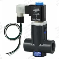 PLAST-O-MATIC Solenoid Valve: 2-Way, Normally Closed, 1 in Pipe Size, 120V AC, Inline Single (MPN EASMT6V22W24-120/60-PP). Key specifications — Pipe Size: 1 in; Voltage: 120V AC; Brand: PLAST-O-MATIC; Coil Enclosure: Without Junction Box.